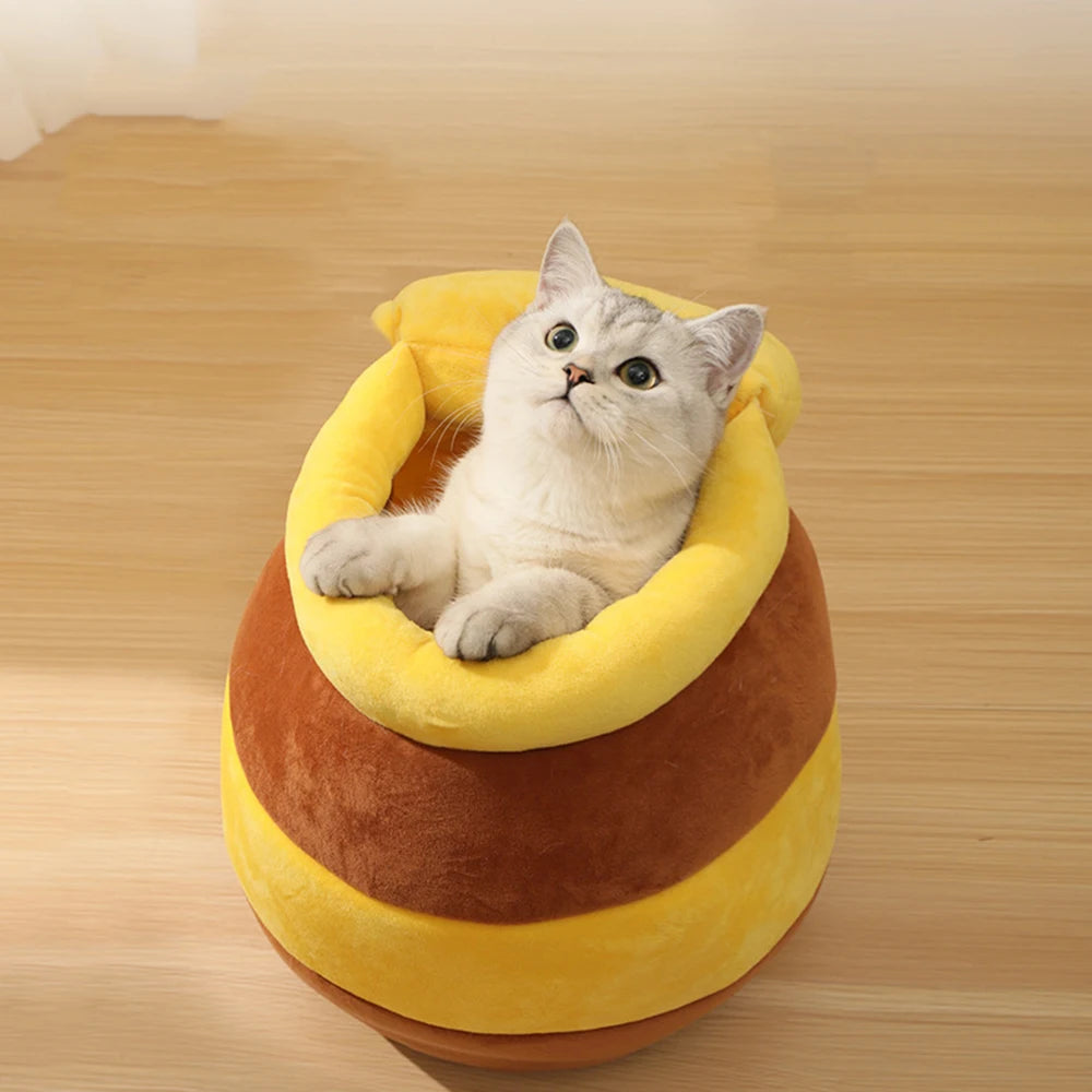 Katzenbett im Honigtopf-Design