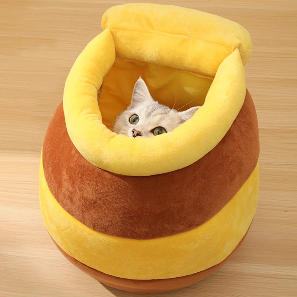 Katzenbett im Honigtopf-Design