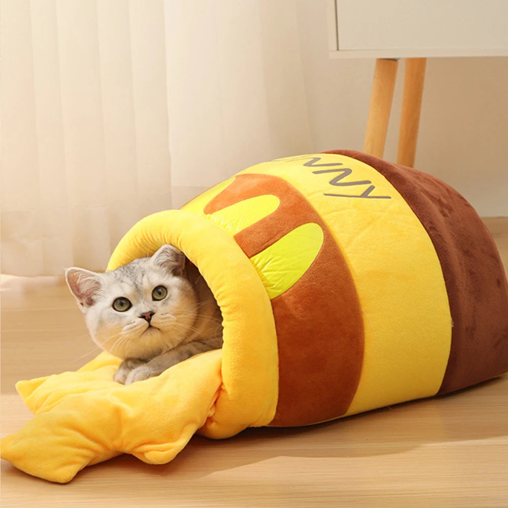 Katzenbett im Honigtopf-Design