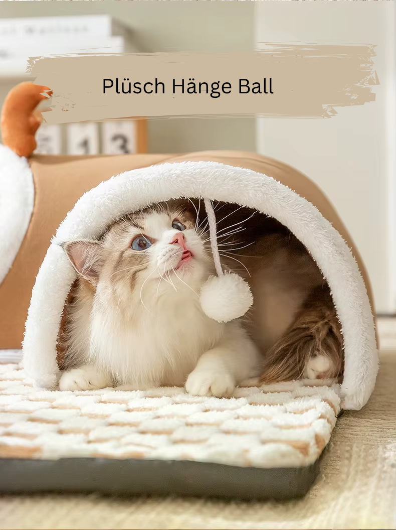 Multifunktionales Katzenbett mit Tunneln und Checkerboard